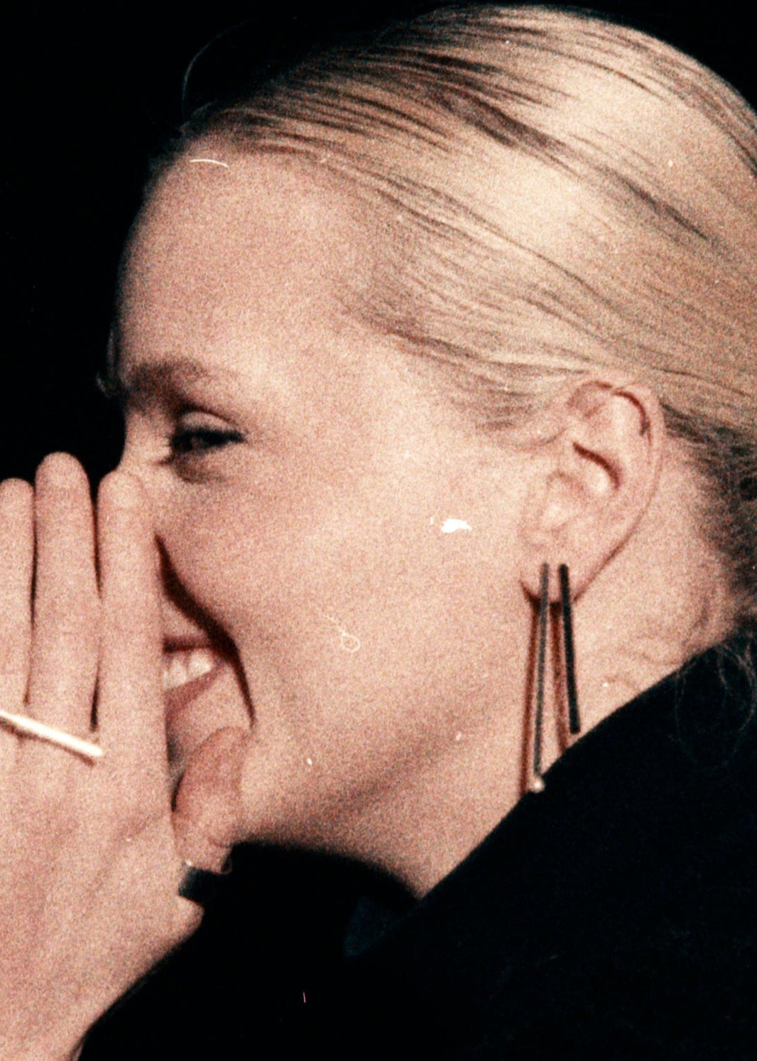 Vertical Bar Pearl Earrings 9ct Gold