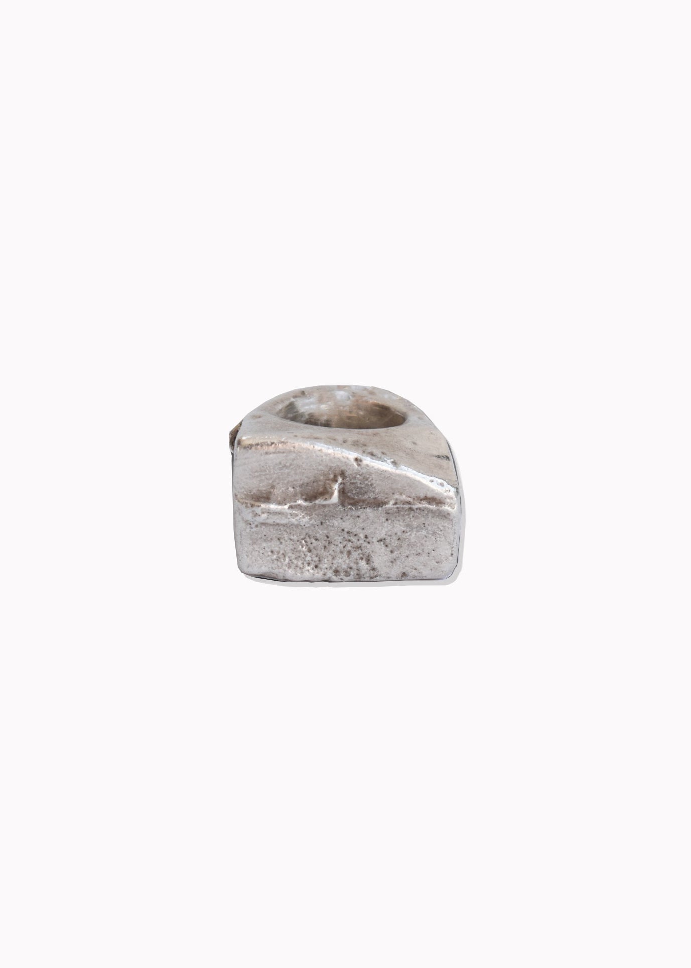 Raw Cube Slice Ring Sterling Silver