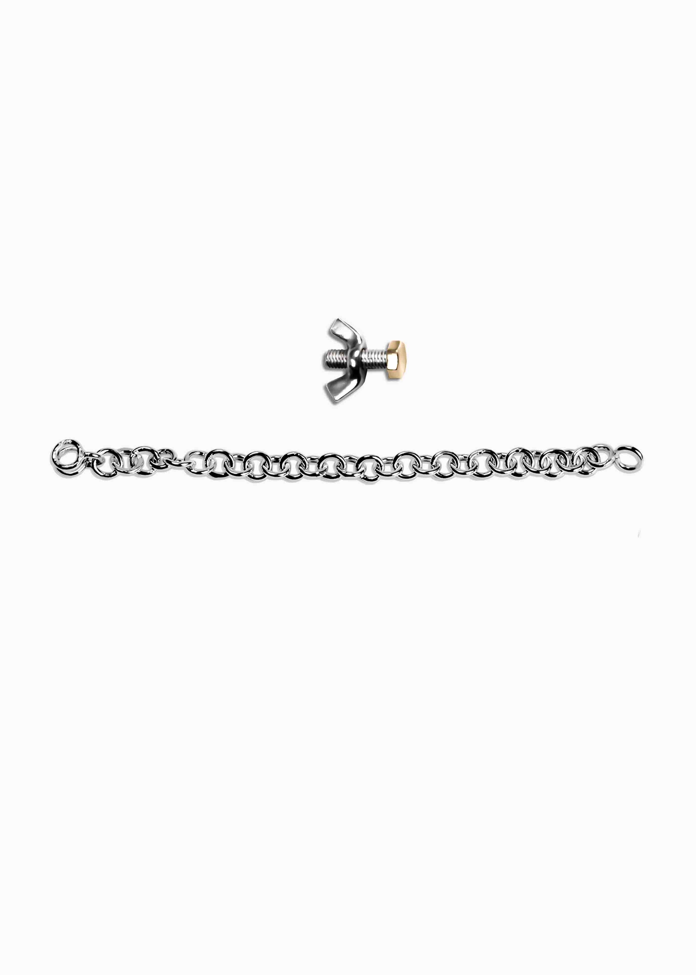 Chain Bolt Bracelet Sterling Silver Polished Sterling Silver/9ct Gold Bolt