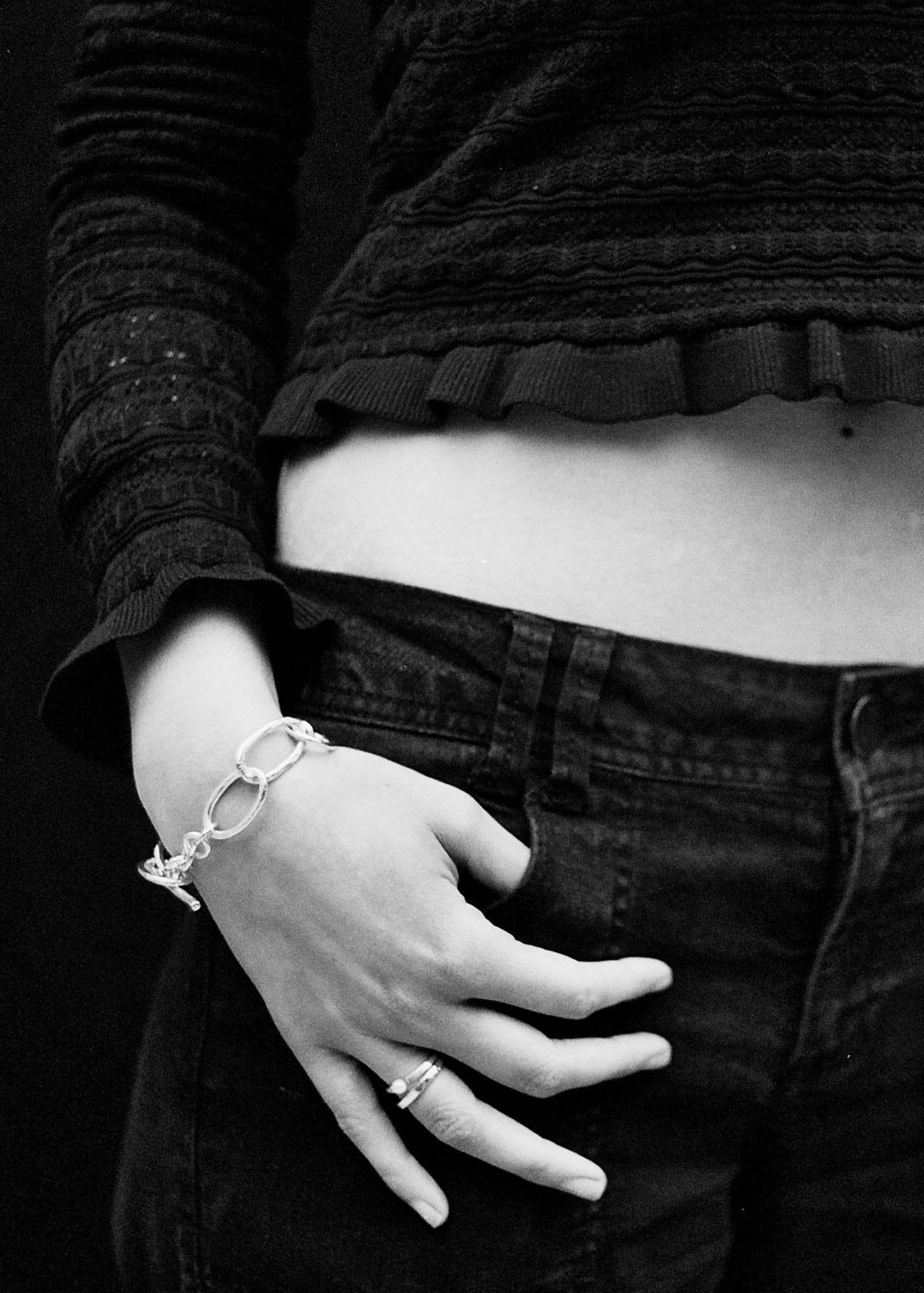 Oval Textured Link Bracelet Sterling Silver