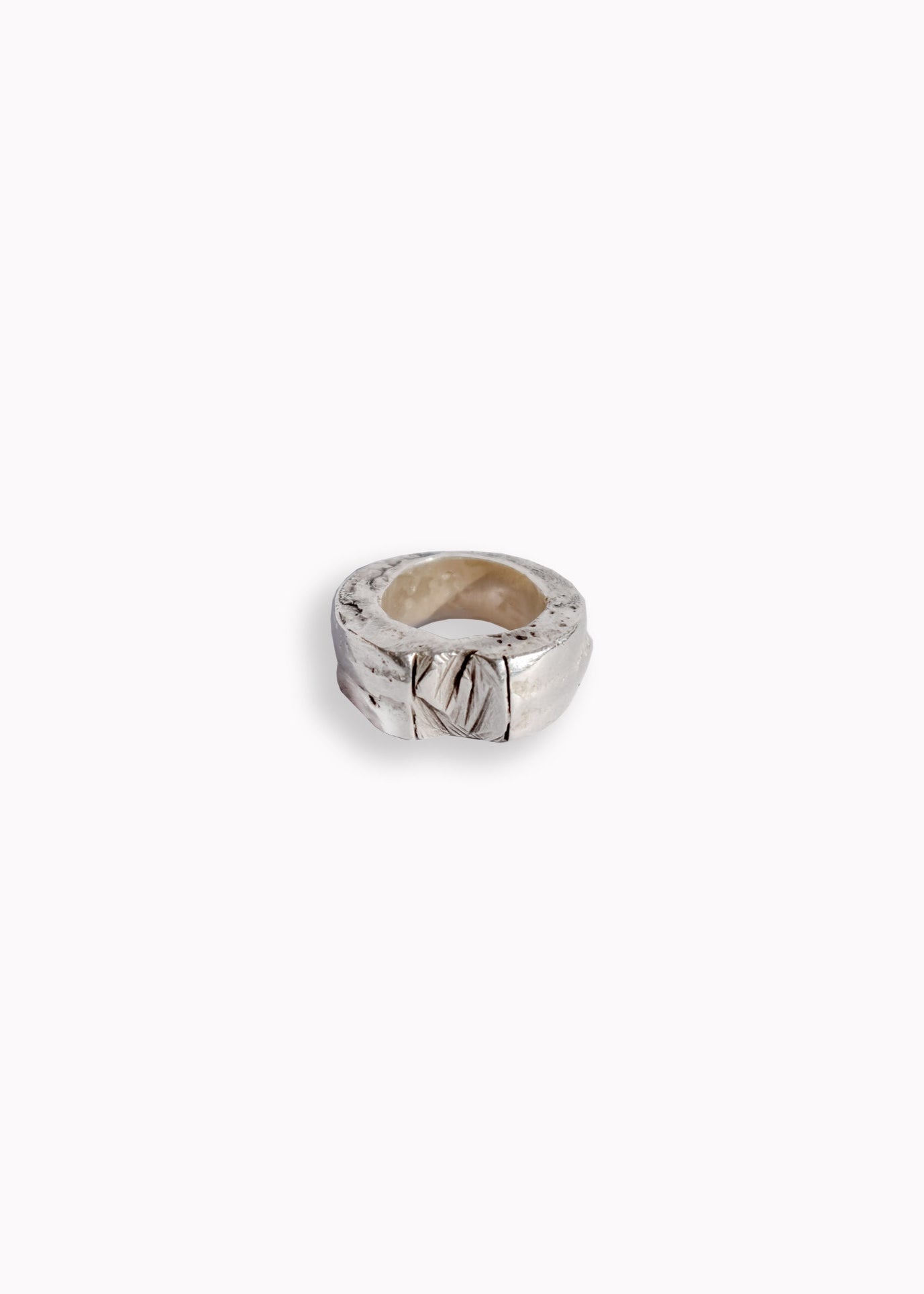 Rugged Recessed Ring Sterling Silver