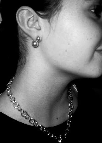 Bobble Asymmetric Earrings Sterling Silver