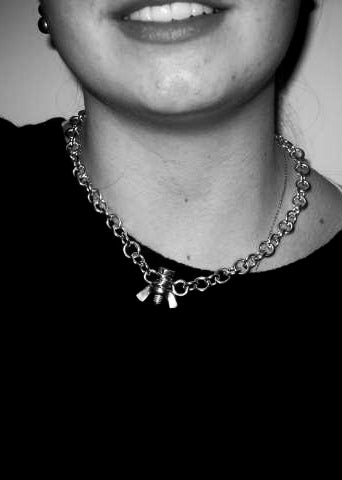 Bolt Chunky Chain Necklace Polished Sterling Silver