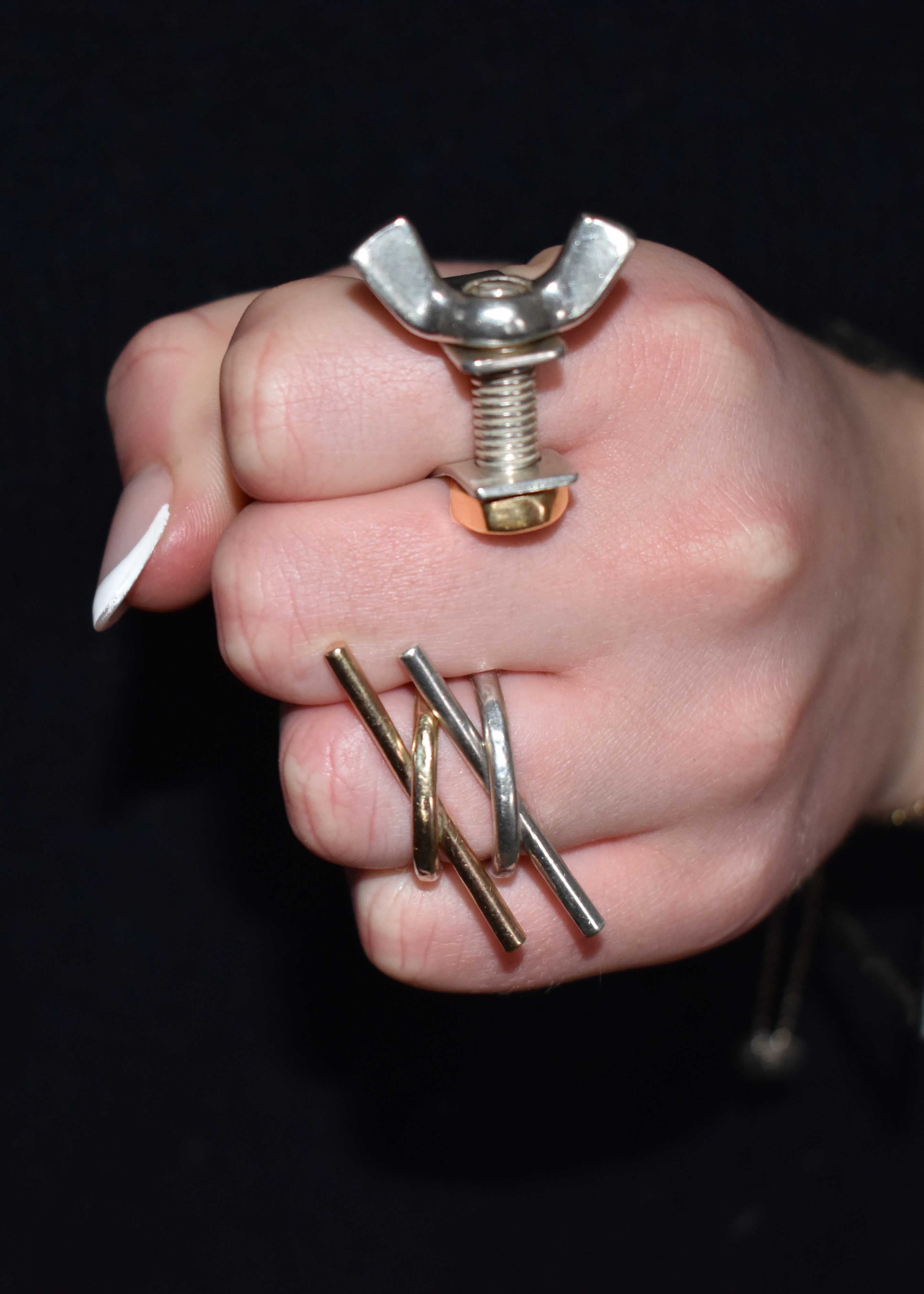 Bolt Ring Sterling Silver & 9ct Gold