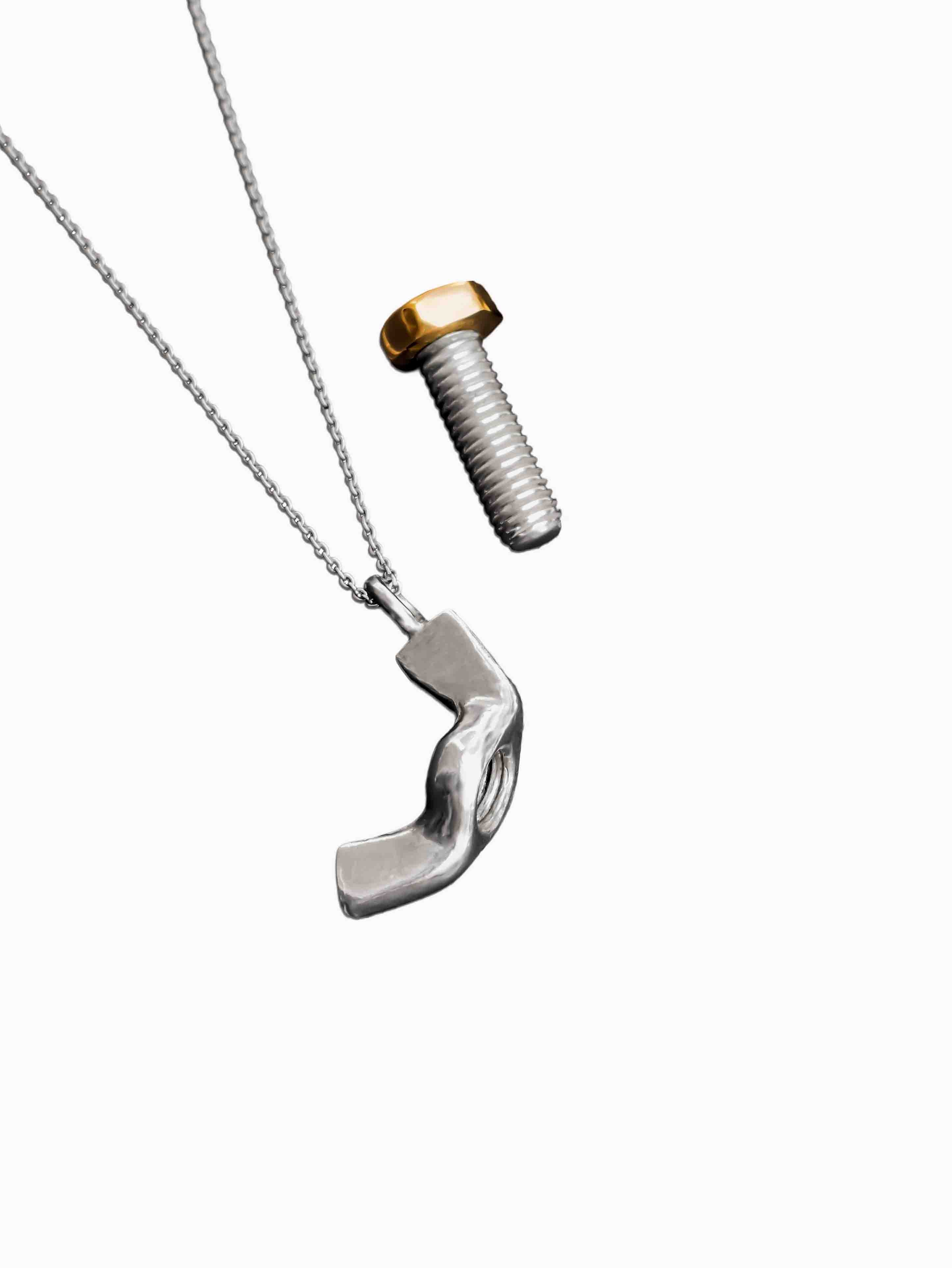 Bolt Pendant Necklace Sterling Silver with Sterling Silver/9ct Gold Bolt