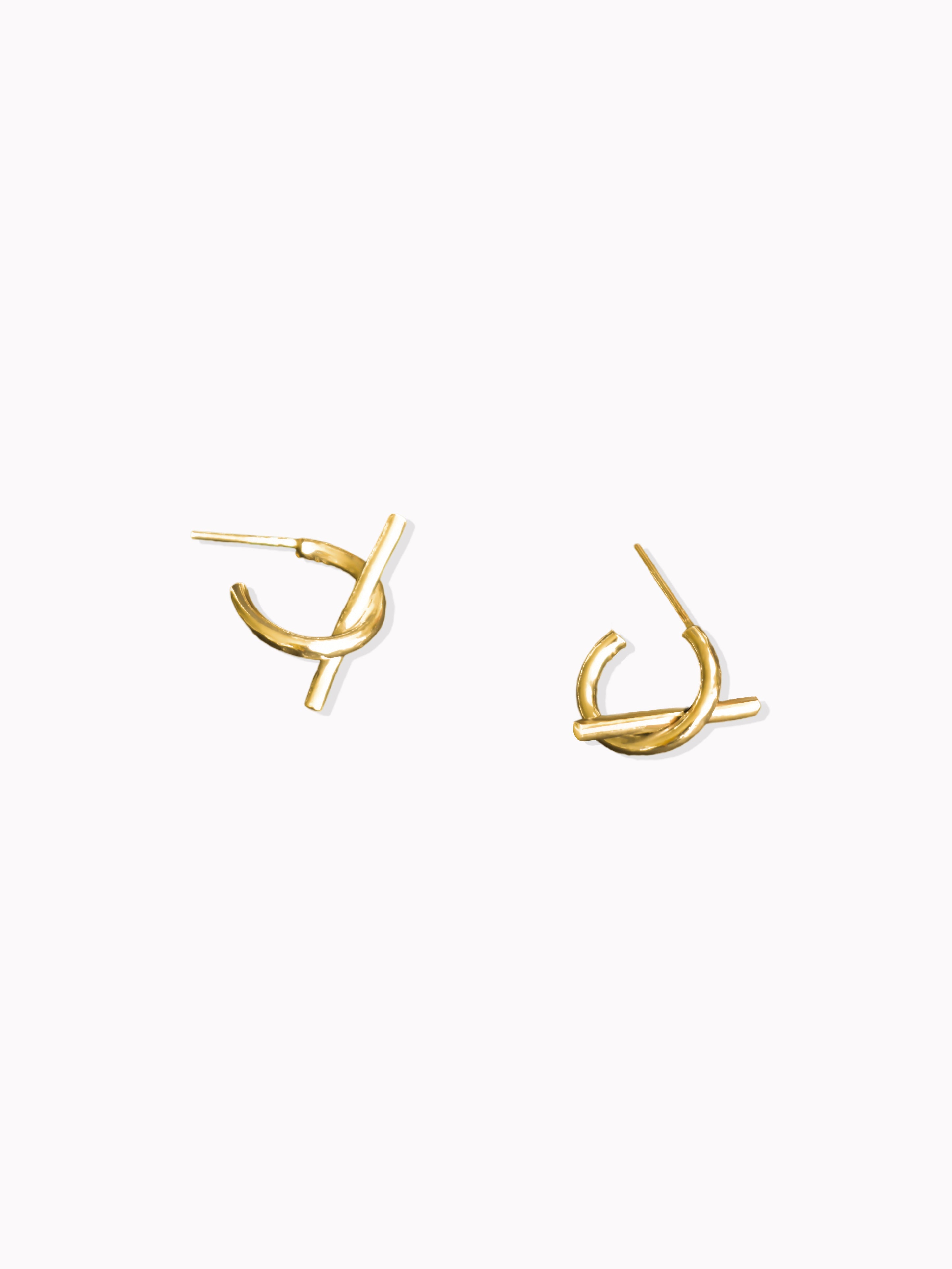 Cross Bar Earrings 9ct Gold