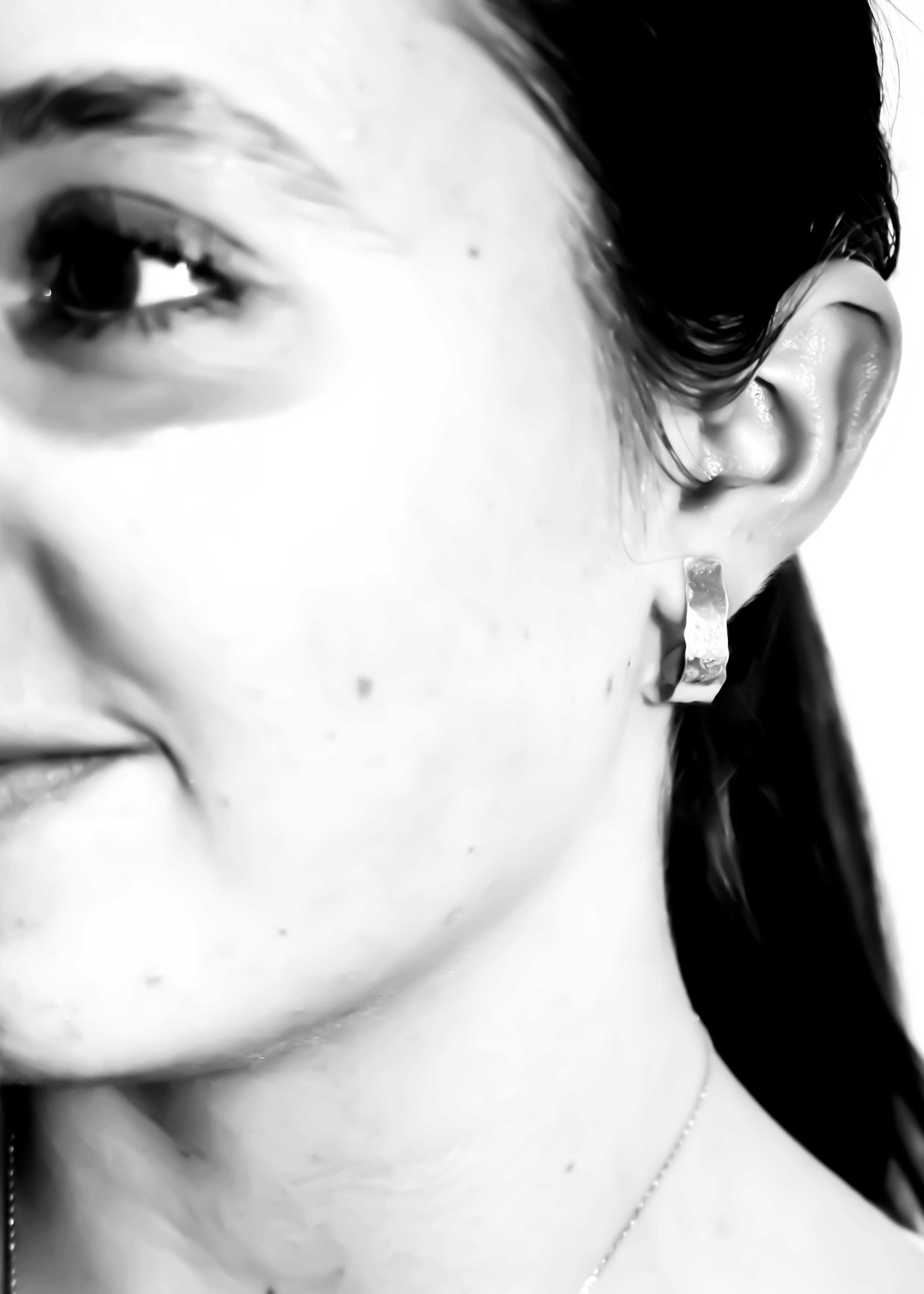 Half Hoop Textured Earrings 9ct Gold