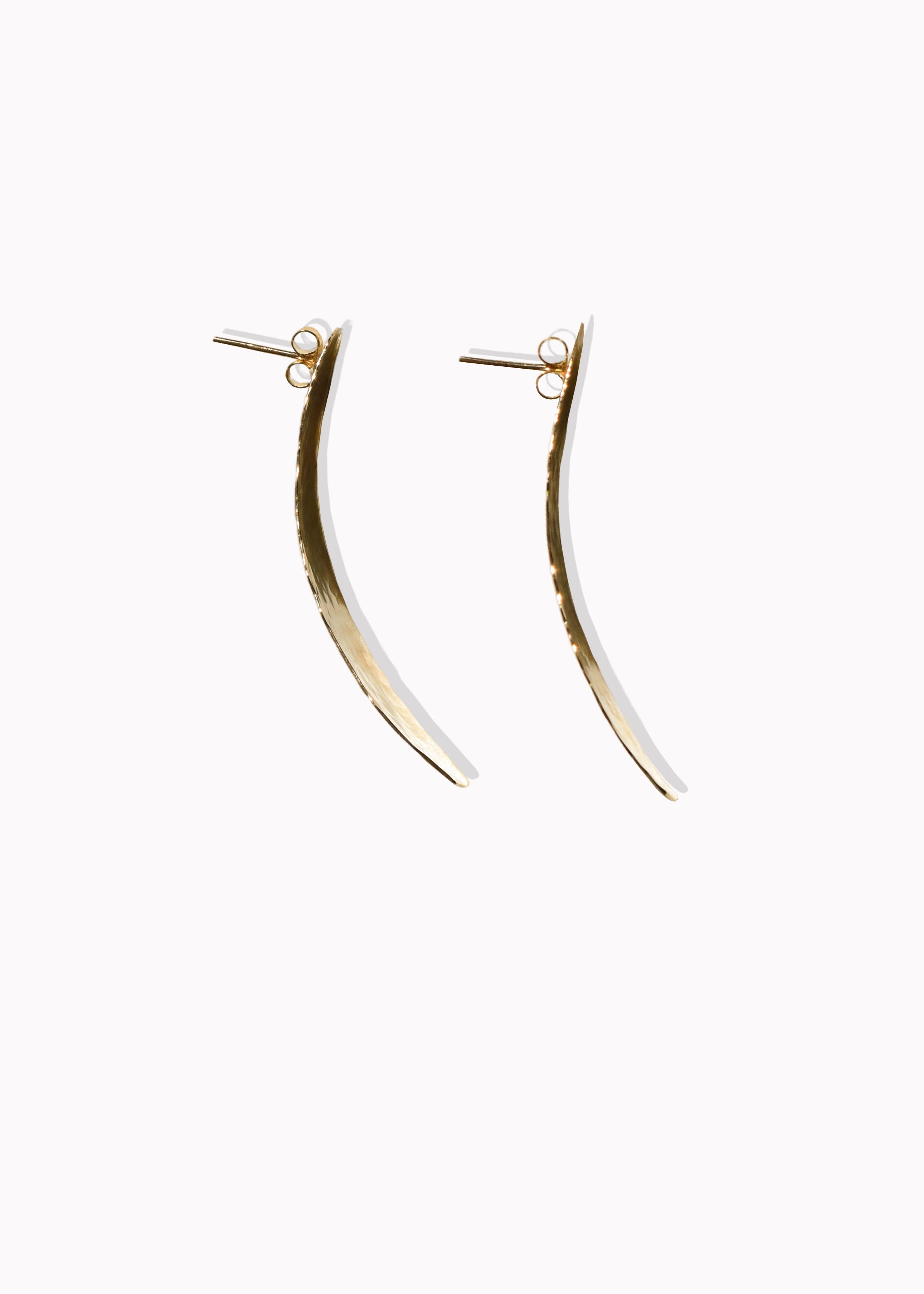 Inverted Curved Textured Earrings 9ct Gold