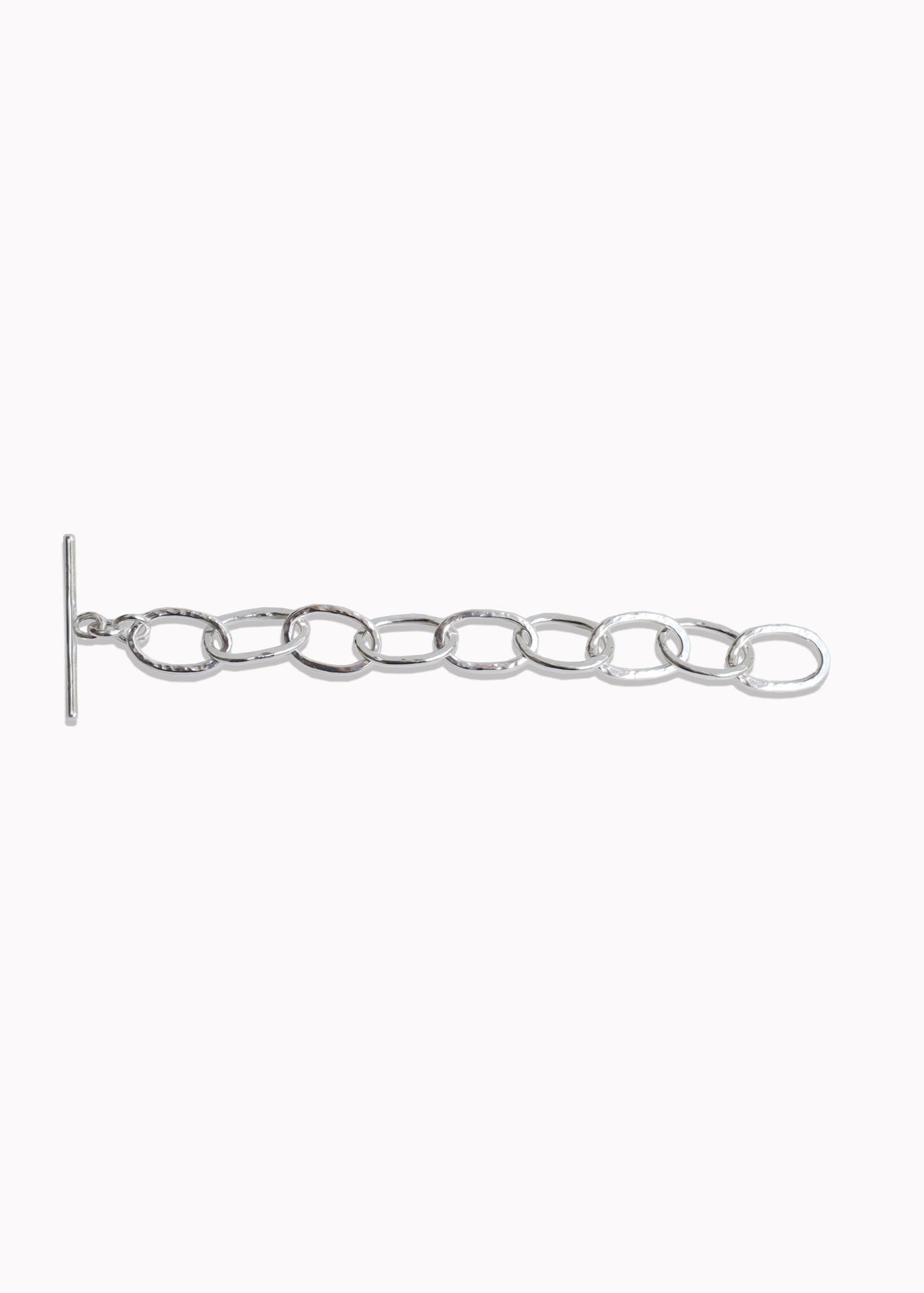 Oval Textured Link Bracelet Sterling Silver