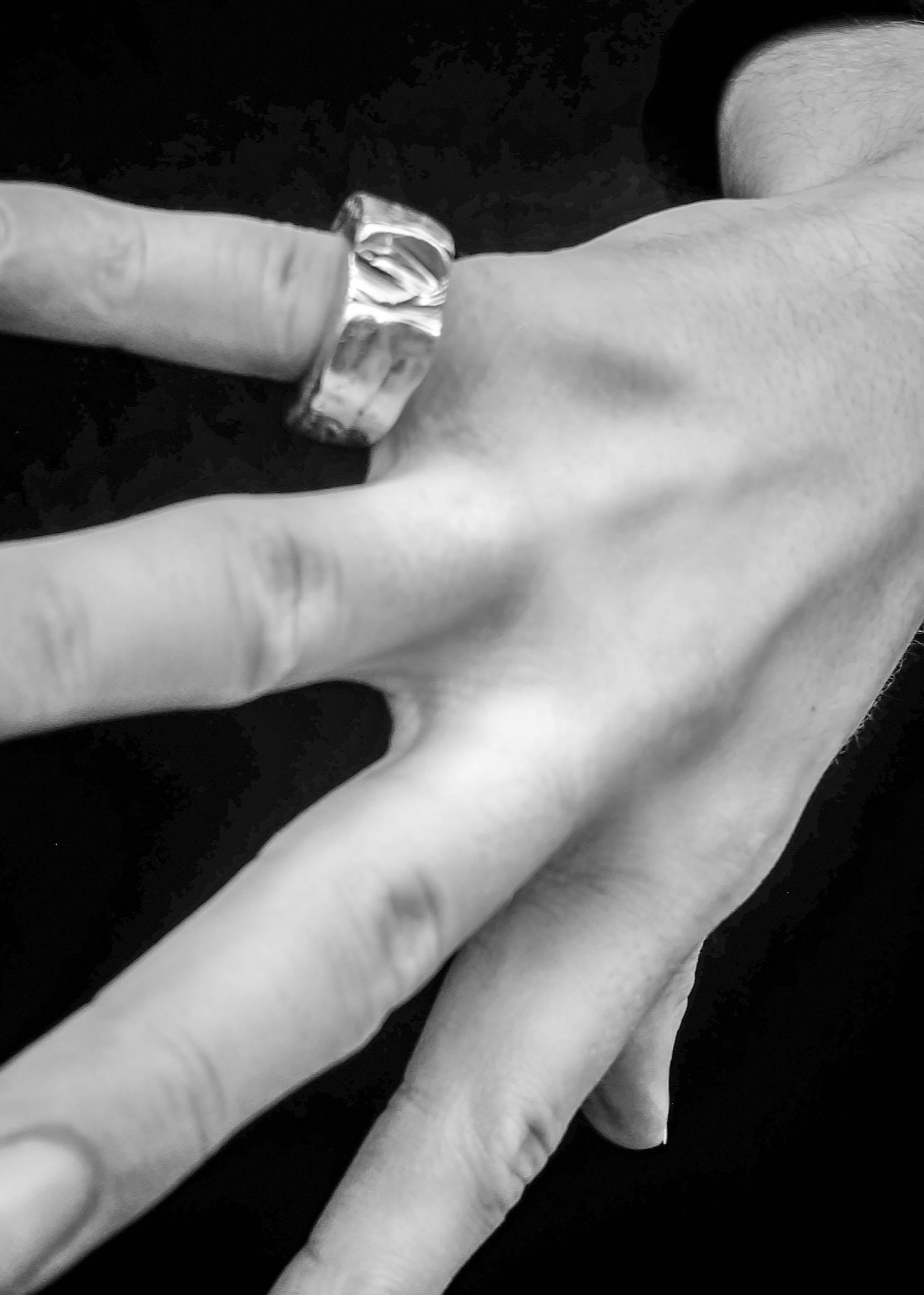 Rugged Recessed Ring Sterling Silver