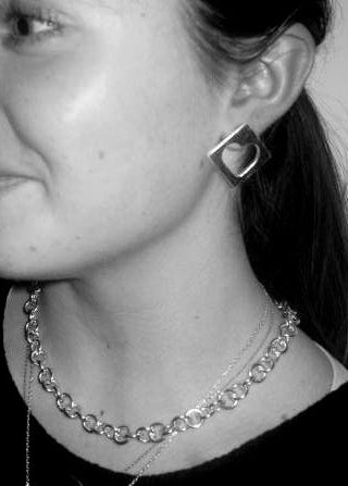 Whole Heart Textured Earring 9ct Gold