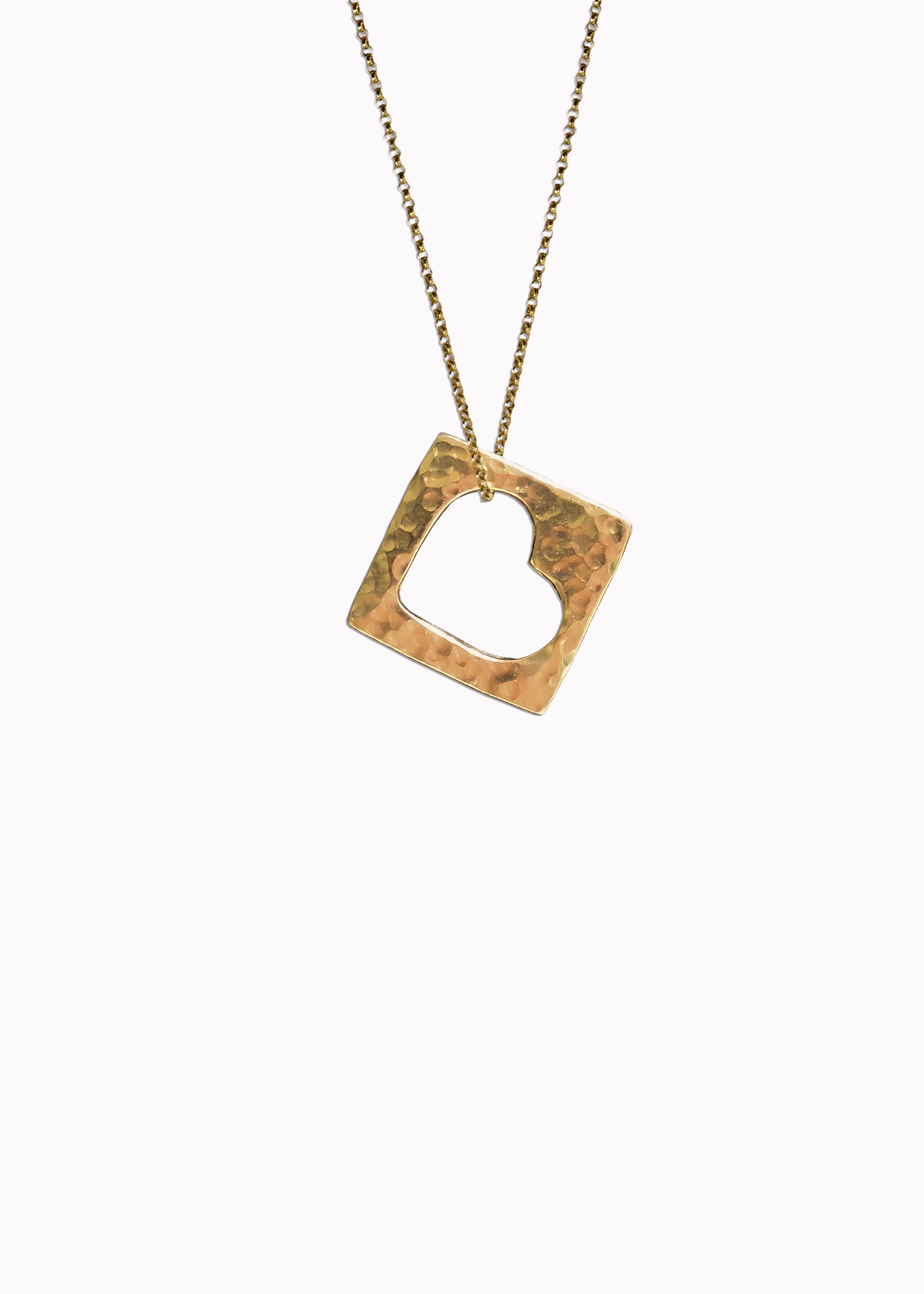 Whole Heart Textured  Pendant 9ct Gold
